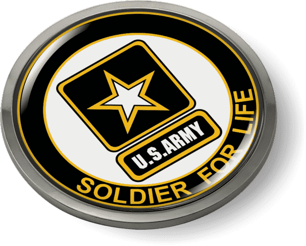Soldier for Life U.S. Army Emblem (white)